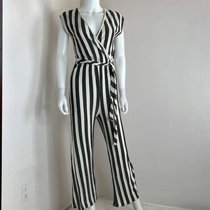 Caution to the Wind S stripe knit jumpsuit